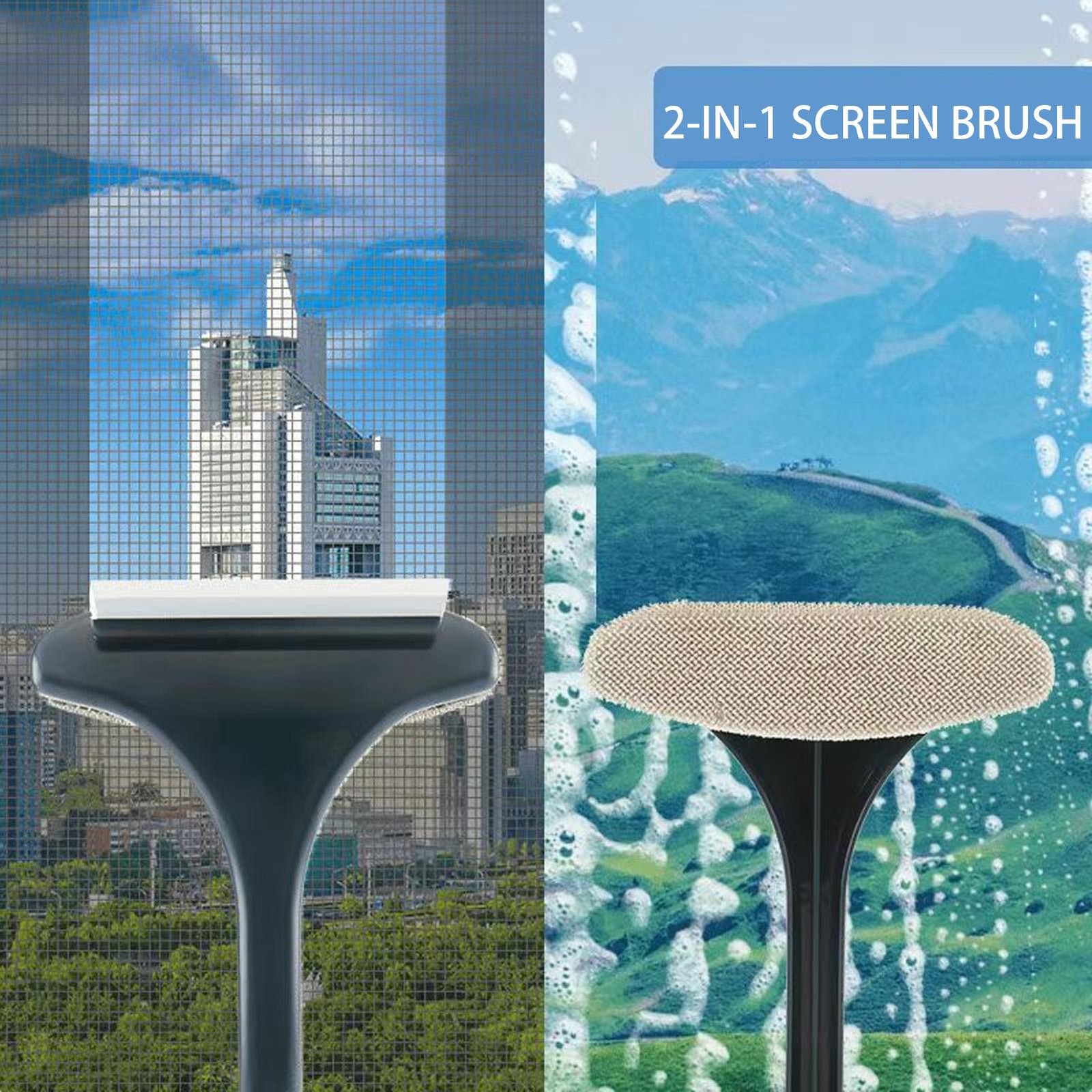 Multifunctional Glass Cleaner Screen Brush Double Sided Window Cleaning Tool
