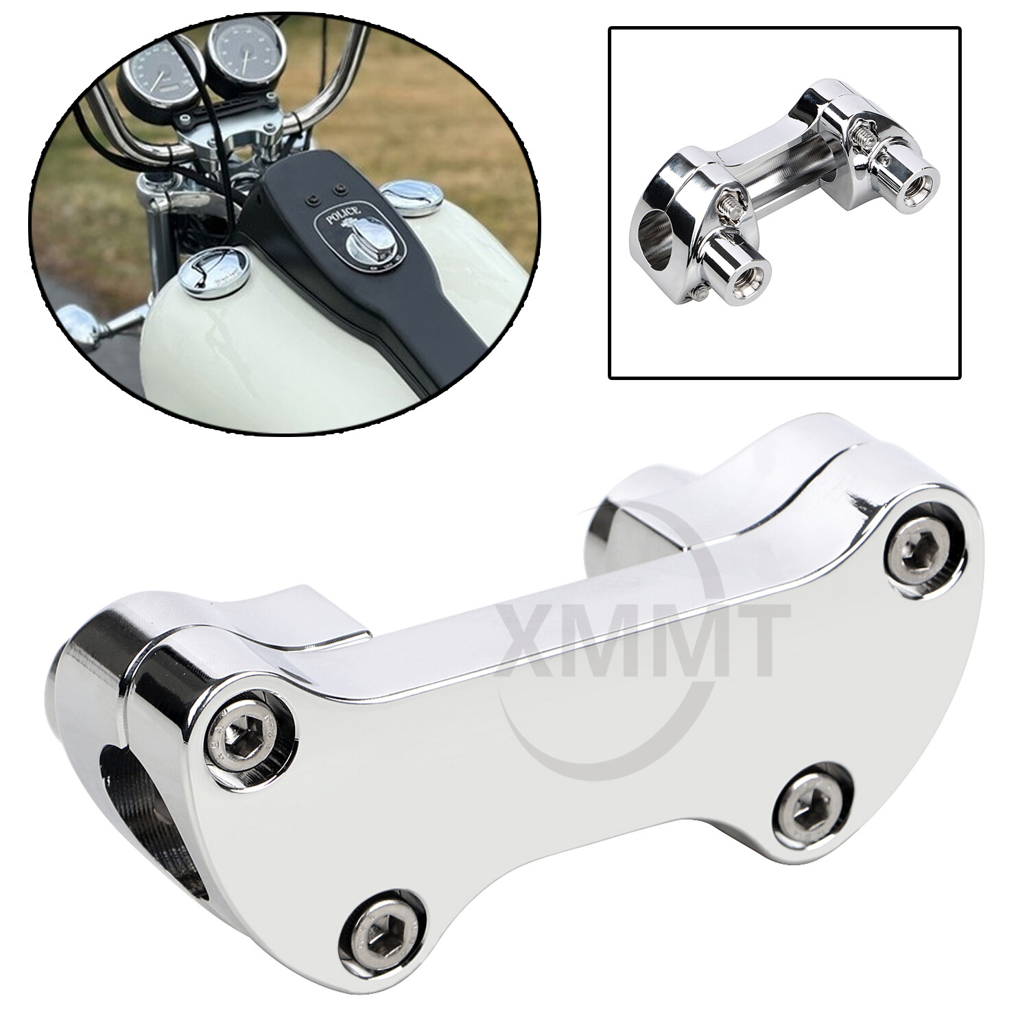 2" Risers 1" Handlebar Clamp For Harley Softail Deluxe FLSTN Dyna Fat Bob FXDF