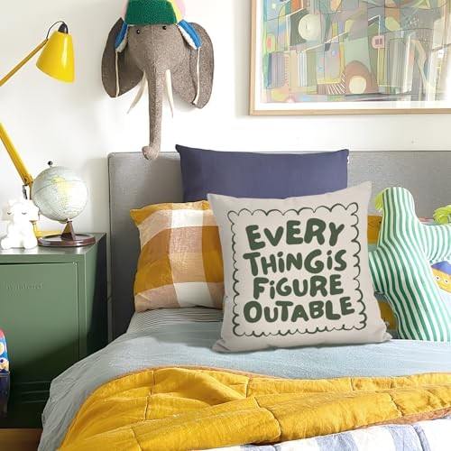 Everything is Figureoutable Inspirational Pillow Covers 18x18, Outable