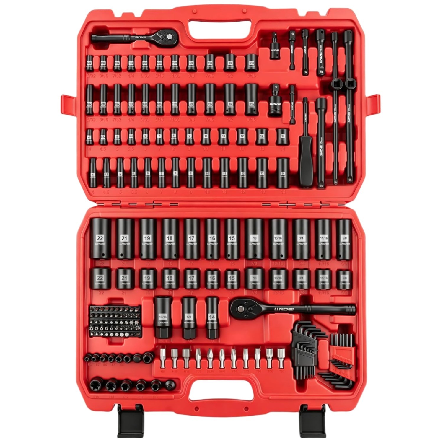 1/4 & 3/8-Inch Drive Socket Set with Ratchet Wrench Handle