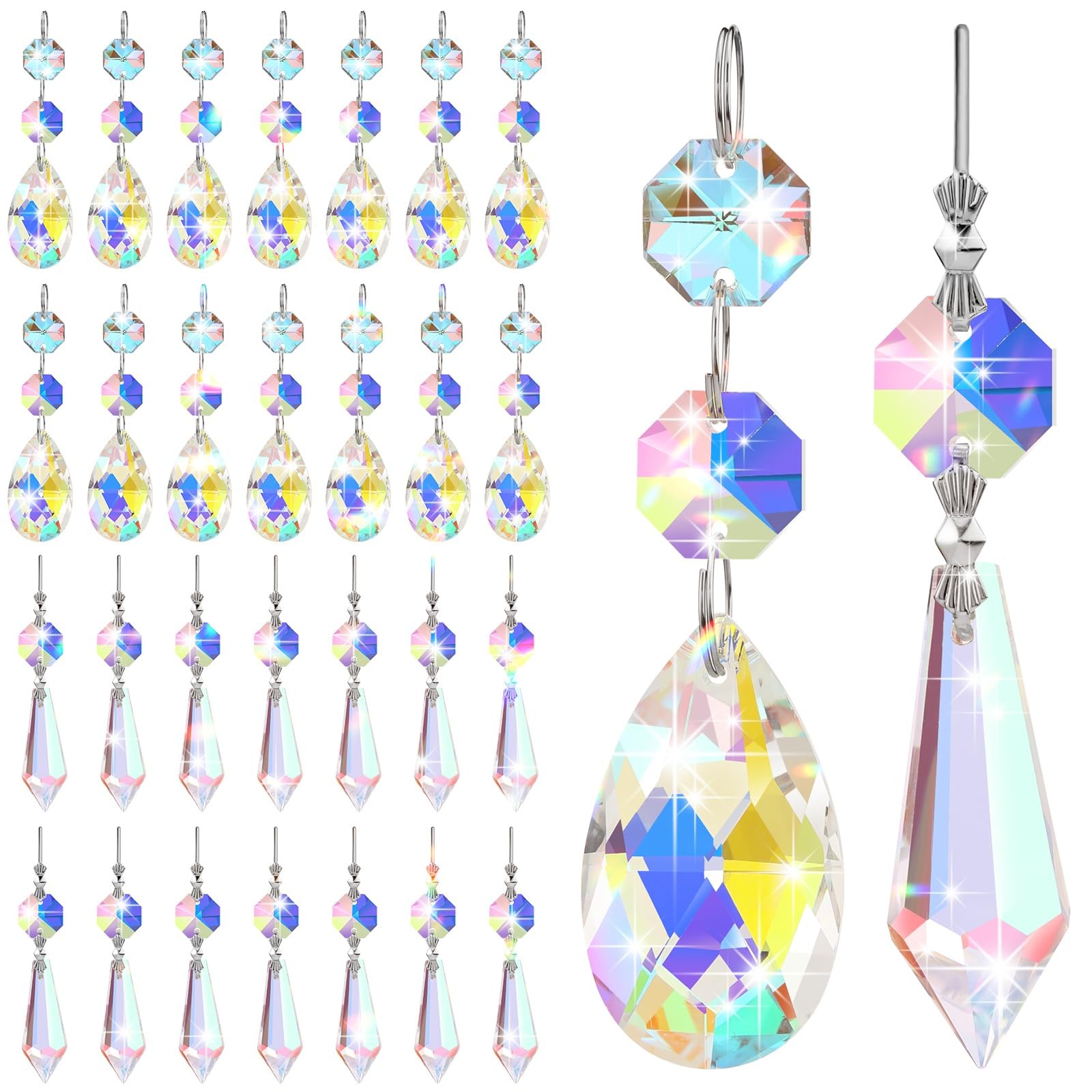 Chandelier Crystal Replacement 38 mm Teardrop & Icicle for Lamps and Chandeliers