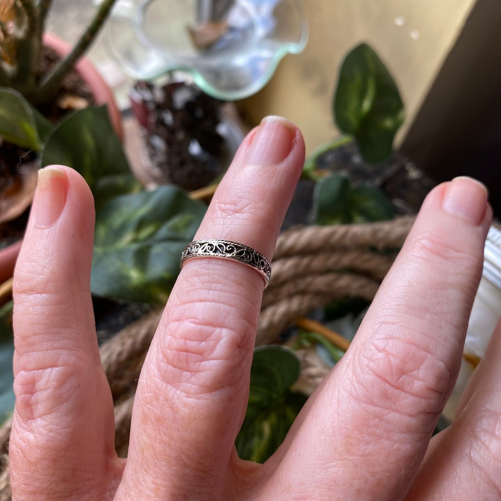 Sterling Silver Squiggle Toe Ring Band
