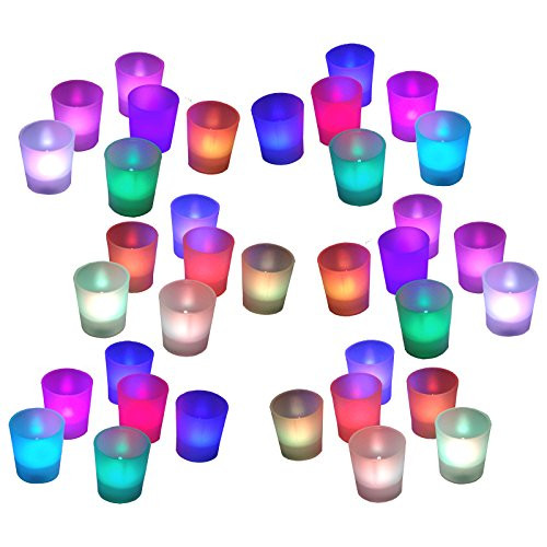 FREE SHIPPING 36x LED Votive Tea Light Wedding Party Flameless Candle Multico...