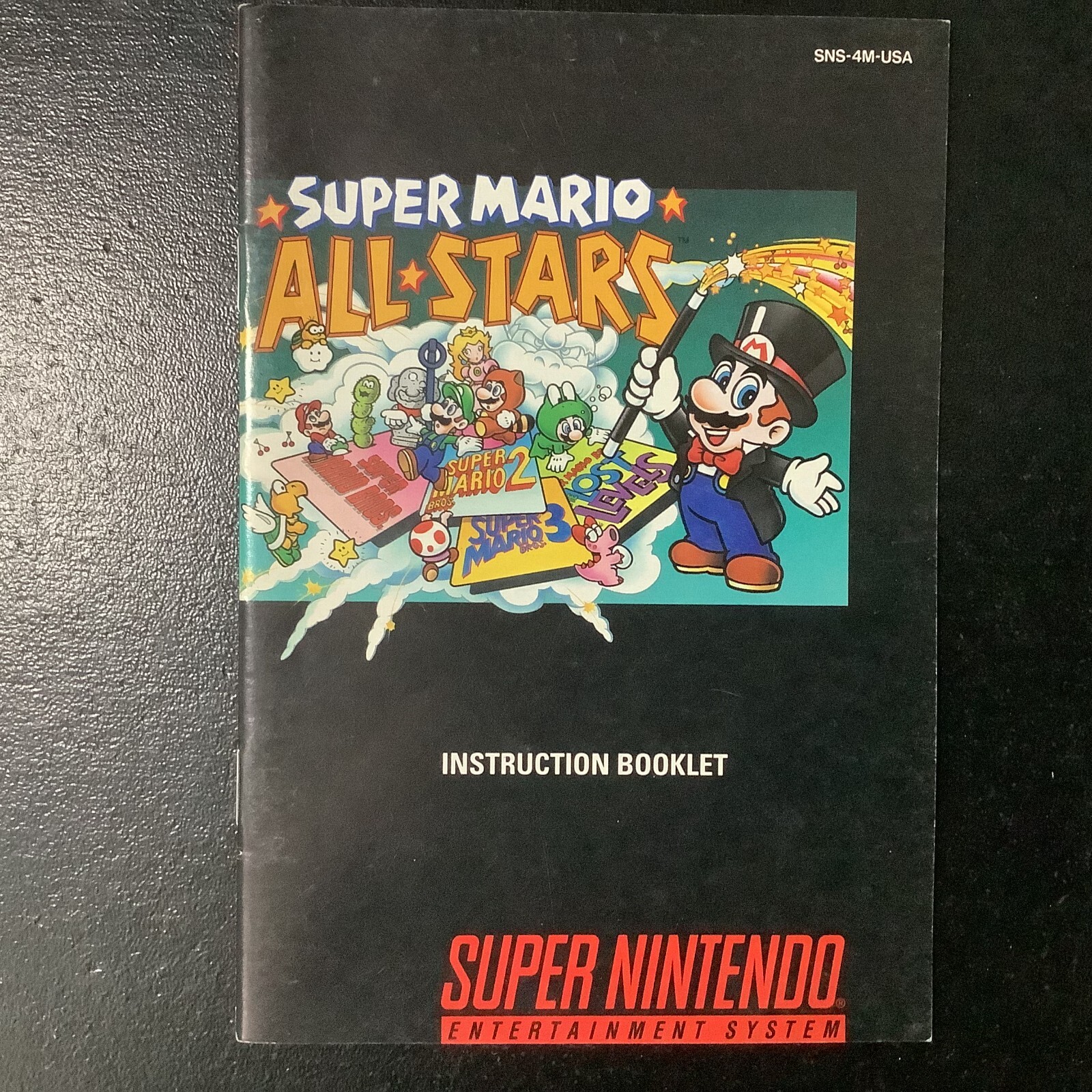 Super Mario All-Stars SNES Super Nintendo Instruction Manual Only - Good Shape
