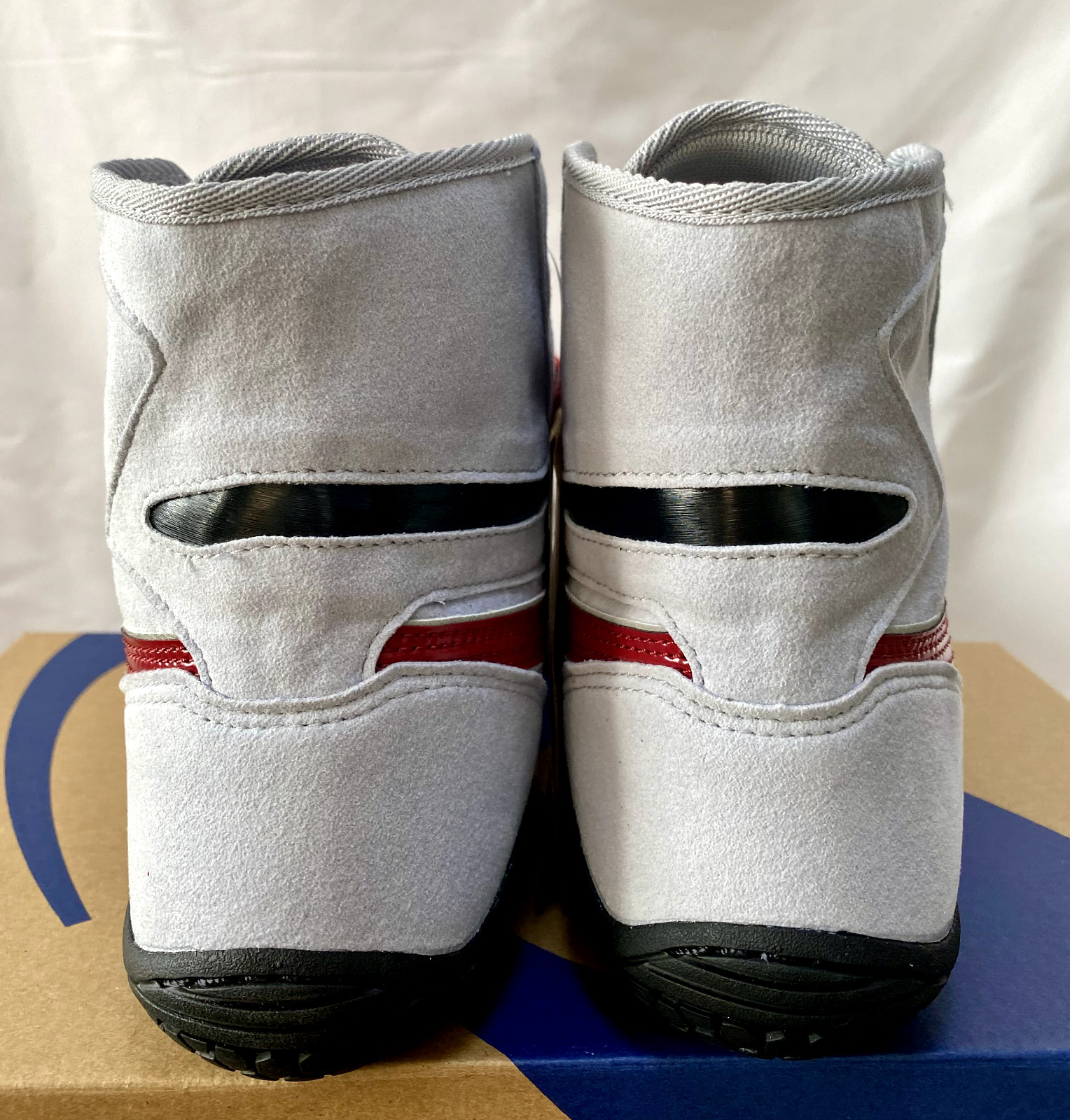 Opt Laces WineRed : Asics Wrestling Shoes EX-EO 1083A001 Gray x Wine Red x Gray