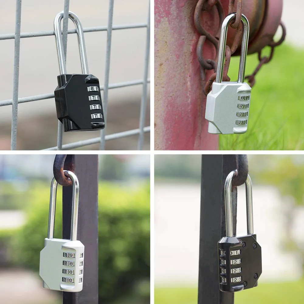 4-Digit Combination Lock: 10,000 Codes, Weatherproof & Durable