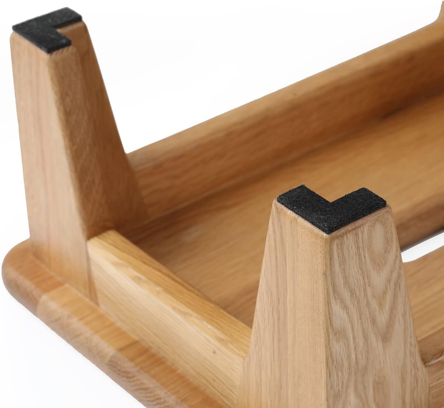 Oak Step Stool Bed Wooden Stool Adults & Seniors 6.5" High Non-Slip Mat