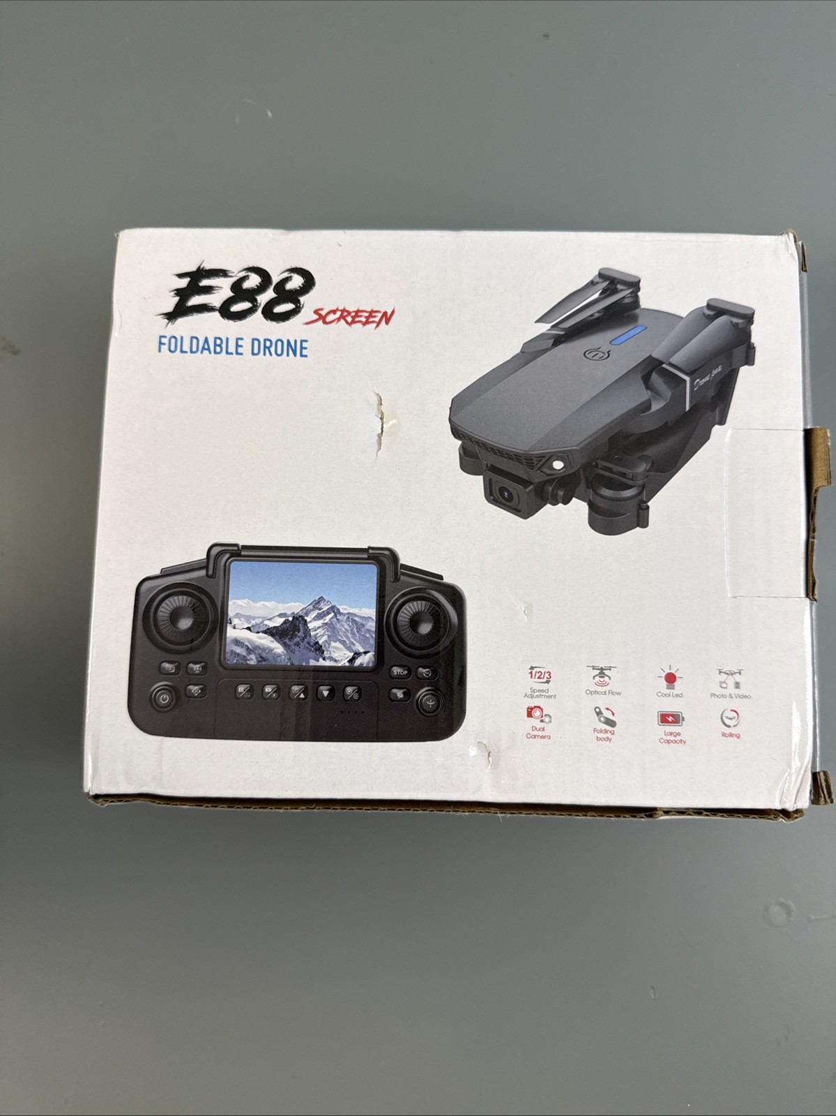 E88 Foldable Drone w/ Controller Screen, Photo & Video, Optical Flow New In Box