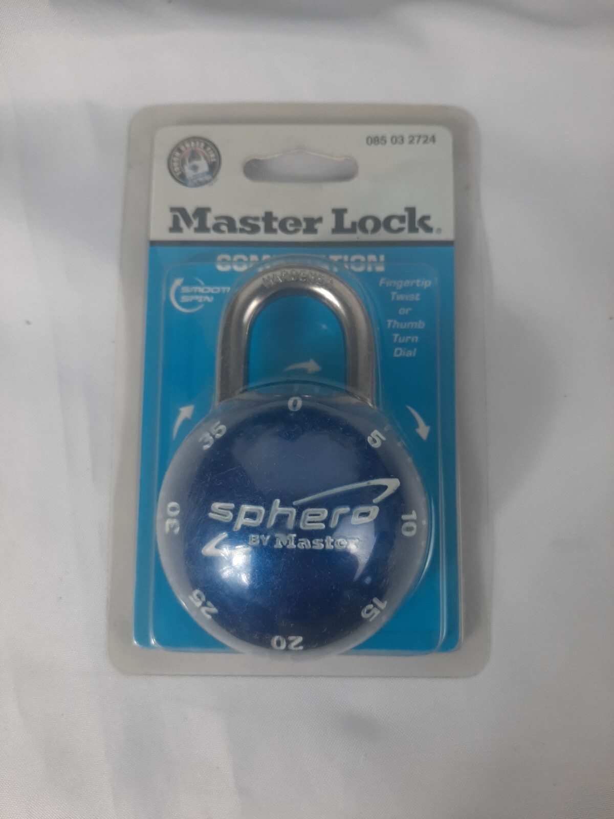 Master Lock Sphero Combination Lock Smooth Spin Padlock 2075D Blue