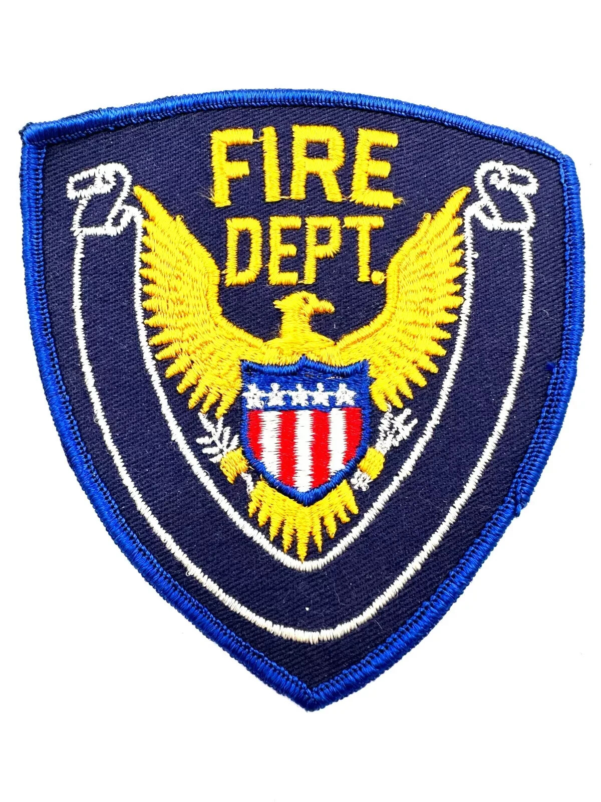 Fire Dept Department Cheesecloth Blank Embroidered Patch Scroll Eagle Stars NEW