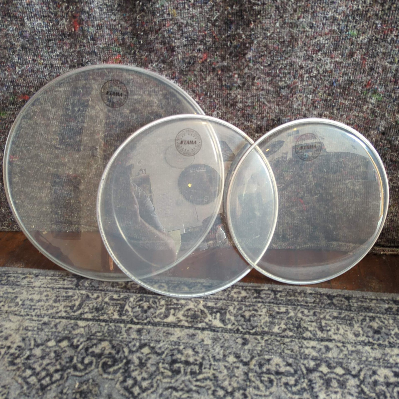 Used Tama Hazy 250 Drum Head Set 12",13",16"