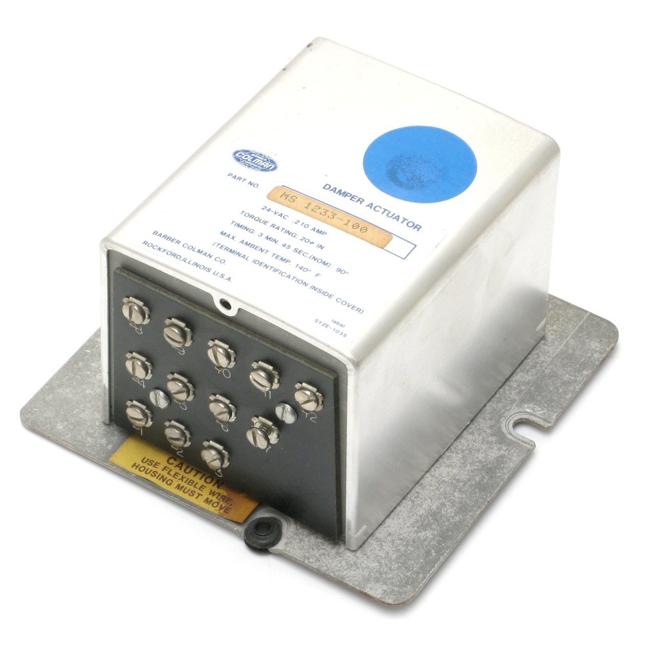 Barber Colman MS-1233-100 Controline Electronic Damper Actuator, 24VAC