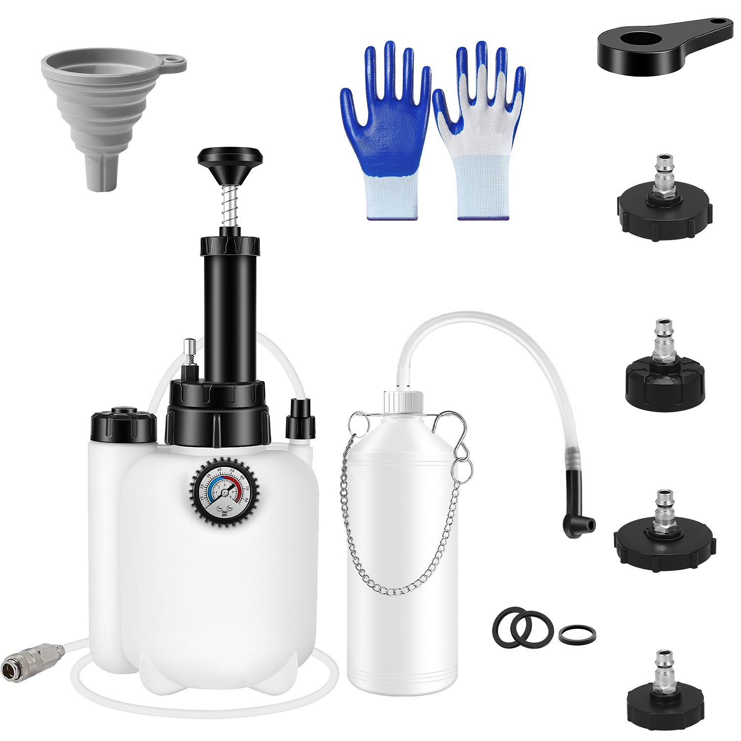 3L Manual Brake Bleeder Kit w/Portable Brake Bleed Vacuum Pump Automotive Brake