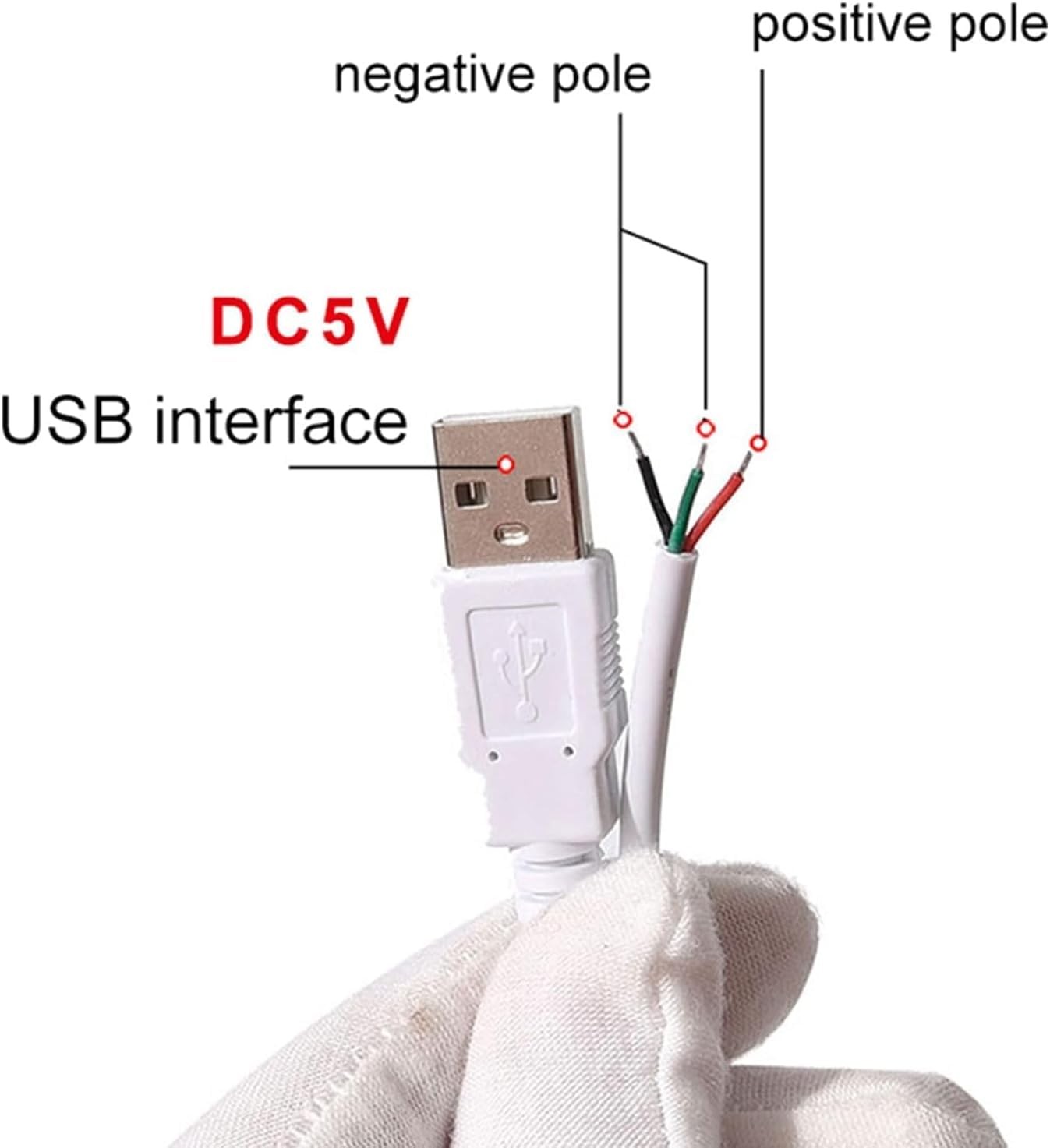 Junfamilee 1Pc White DC5V USB LED Dimmer Cable -Extension with On/Off Switch...