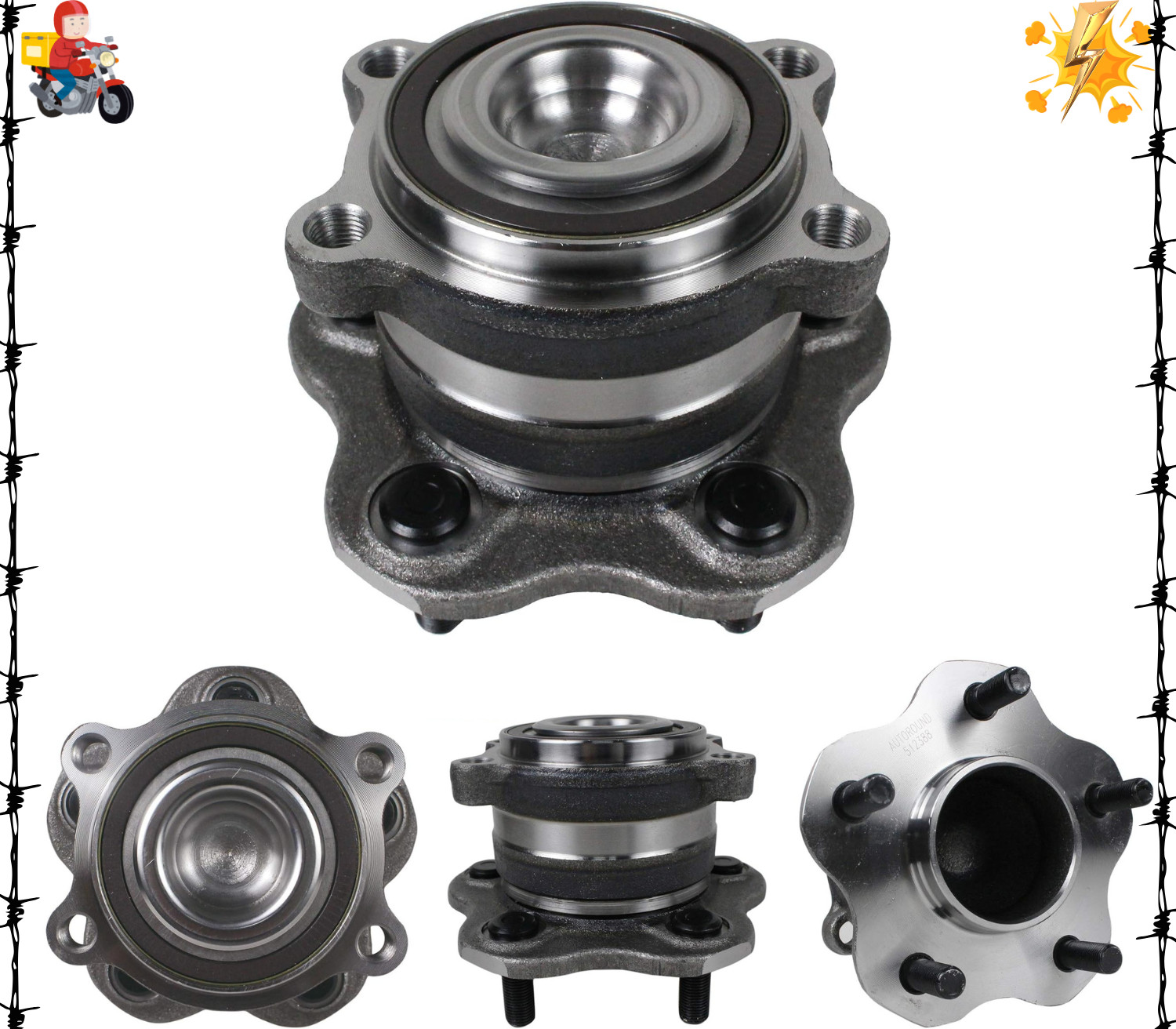 512388 Rear Wheel Bearing and Hub Assembly fit for Nissan Altima 07-18,