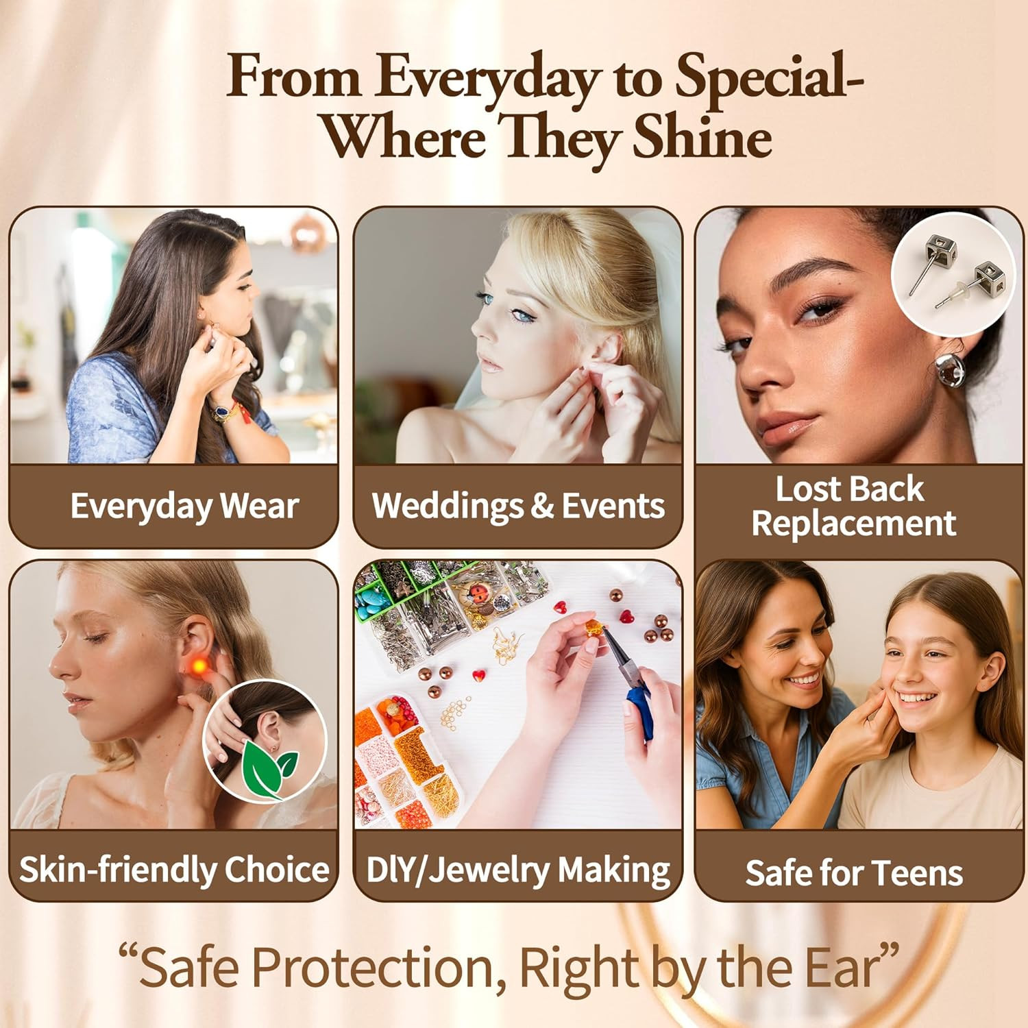 1400PCS Clear Silicone Earring Backs – Soft & Invisible Small clear