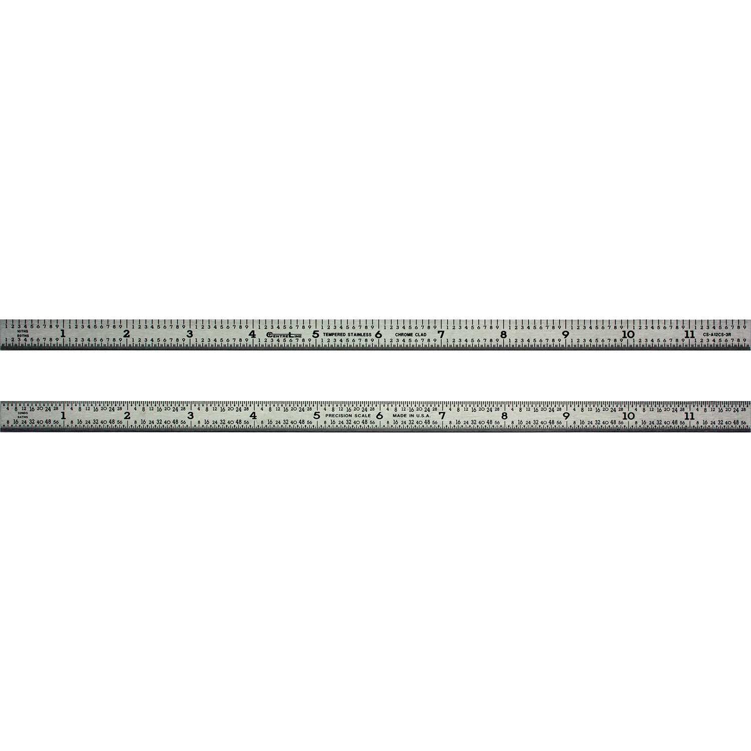 12 Inch 3R Flexible Machinist Rule Stainless 1/10, 1/50, 1/32, 1/64 Made in USA