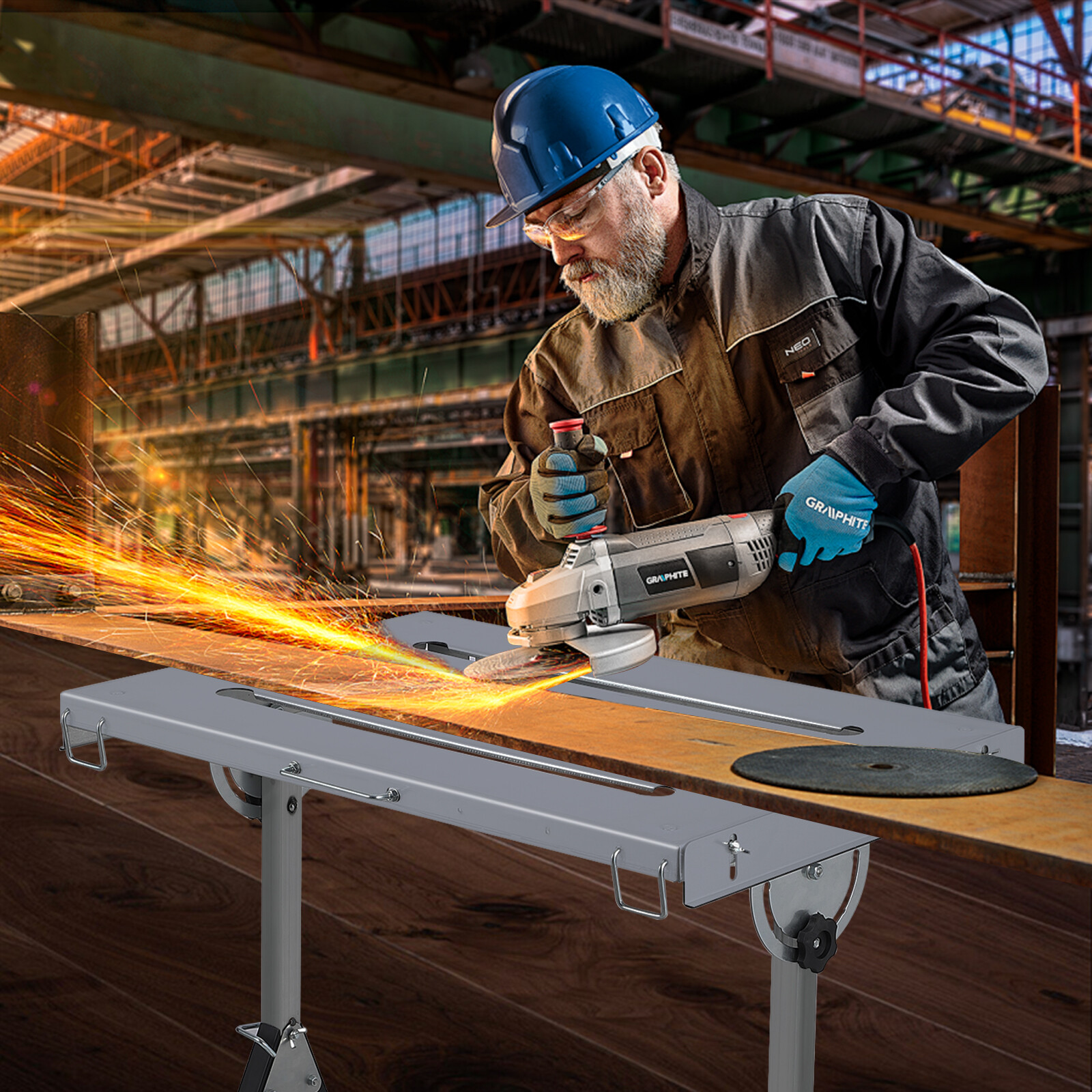 Welding Table, Portable Folding Workbench With Adjustable Height for Garage,Shop