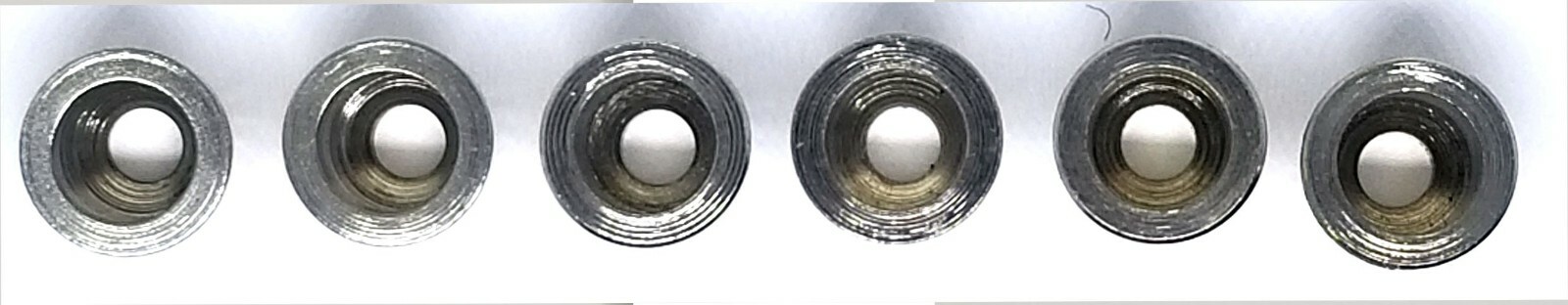 6 Chrome Guitar String Through Body Ferrules #1