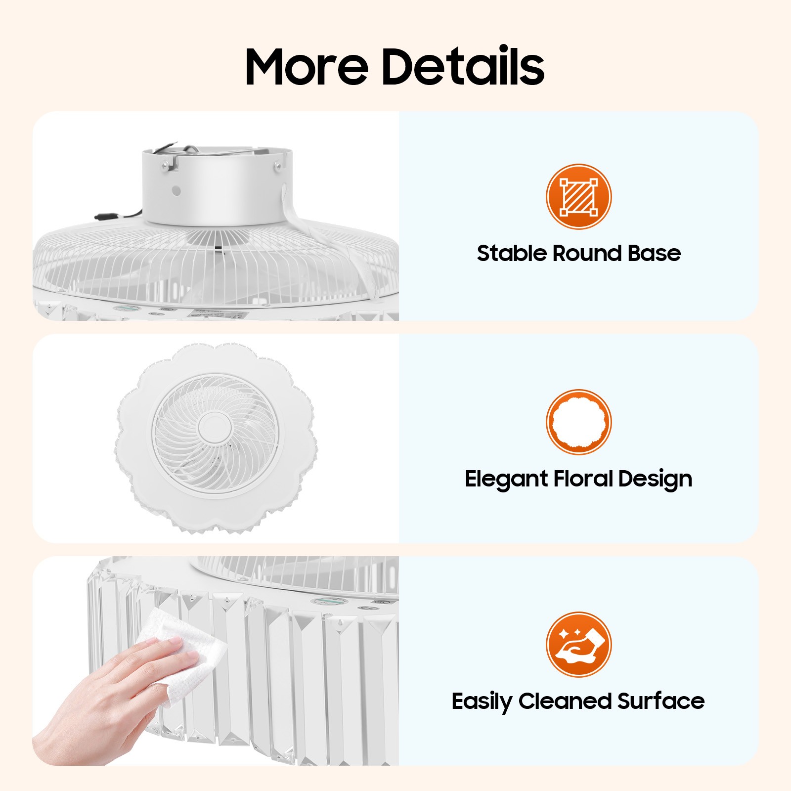 Ceiling Fan With Remote Contol, 23'' Ceiling Fan Light 6 Gear Adjustable