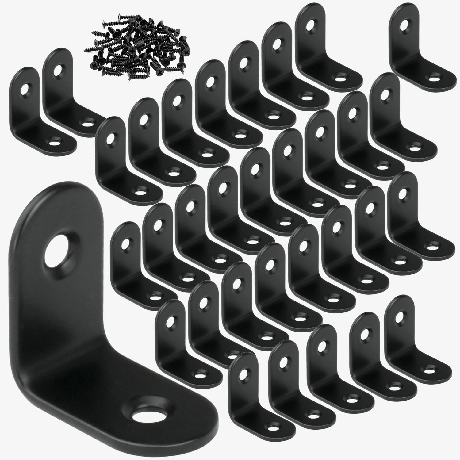 Wyipolzi 50 Pcs 1X1L Brackets Corner Braces 100 Pcs Screws Right Angle Brackets