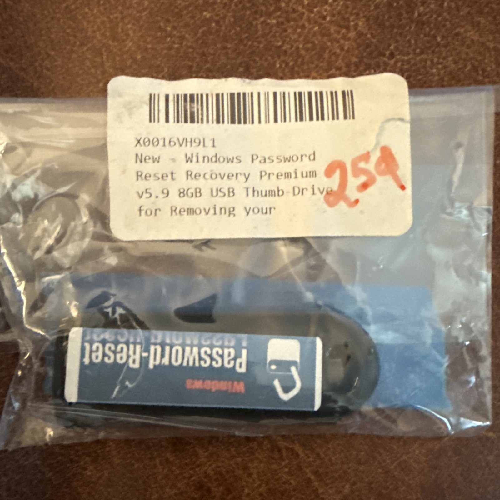 Windows Password Reset Recovery Premium V5.9. 8GB Thumb Drive X0016VH91