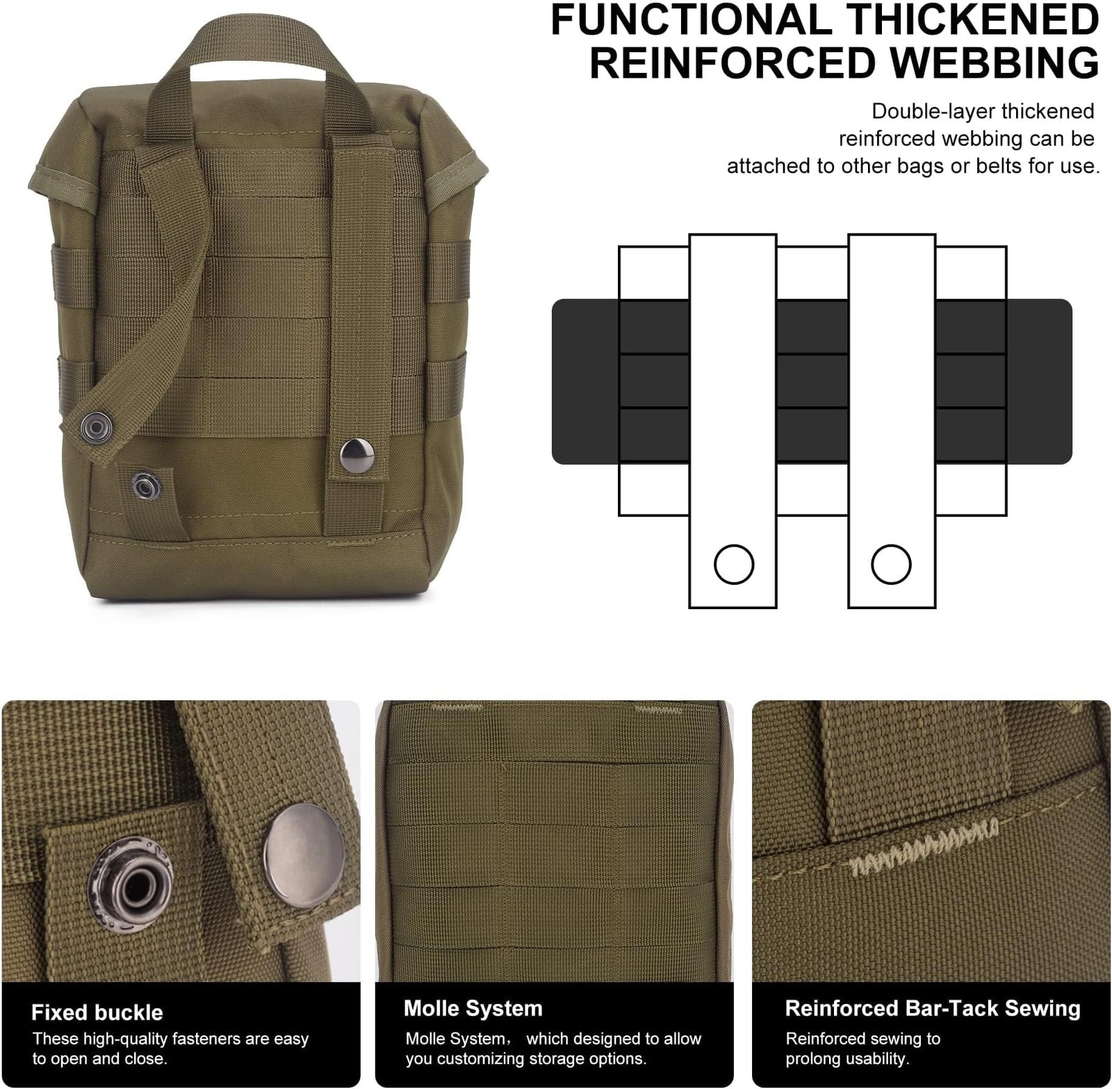 Mardingtop Molle Admin Pouch,EDC Pouch, Tactical Drawstring Pouch,Utility Pouch