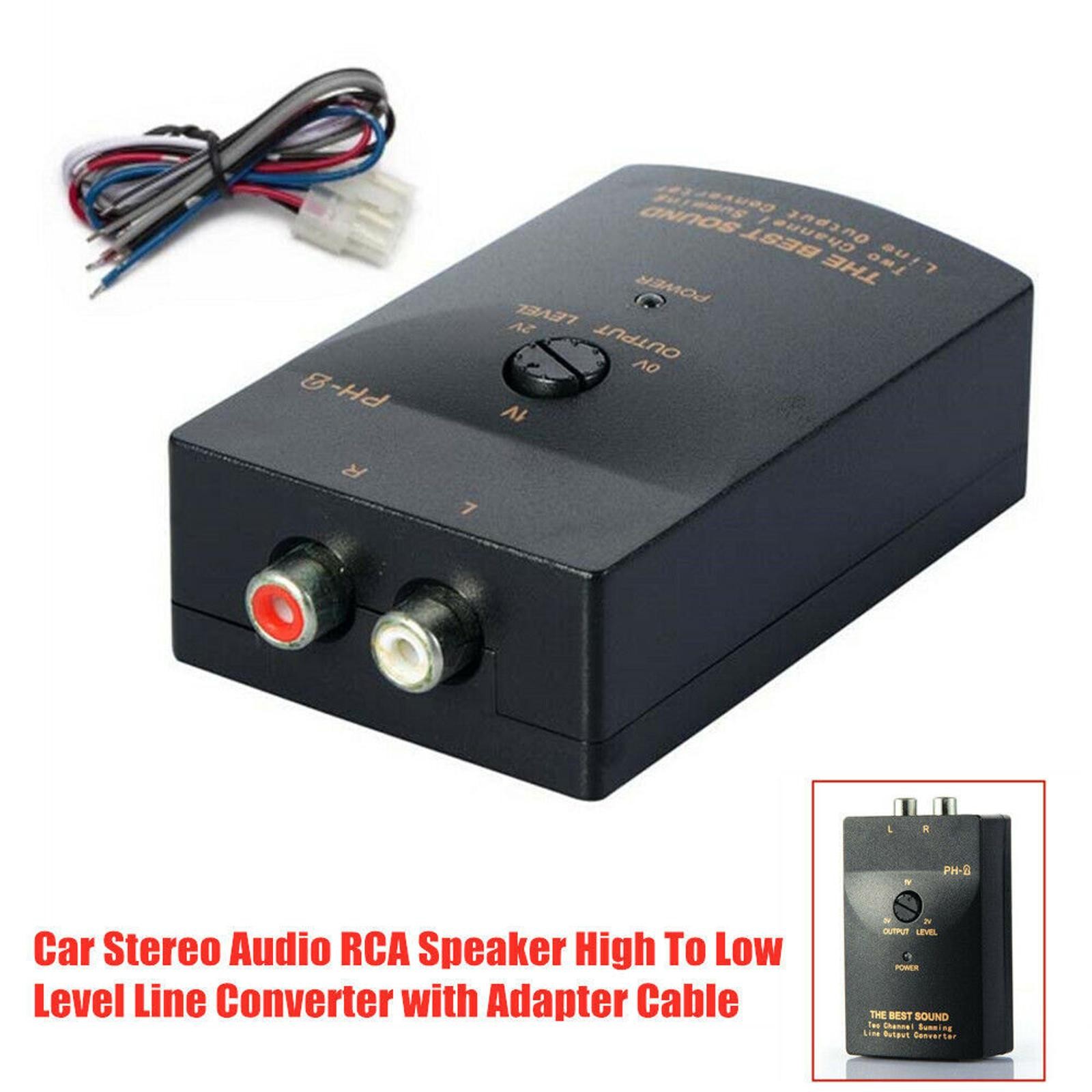Car Stereo Speaker Outputs To RCA Outputs Speaker Level Converter With Cable M