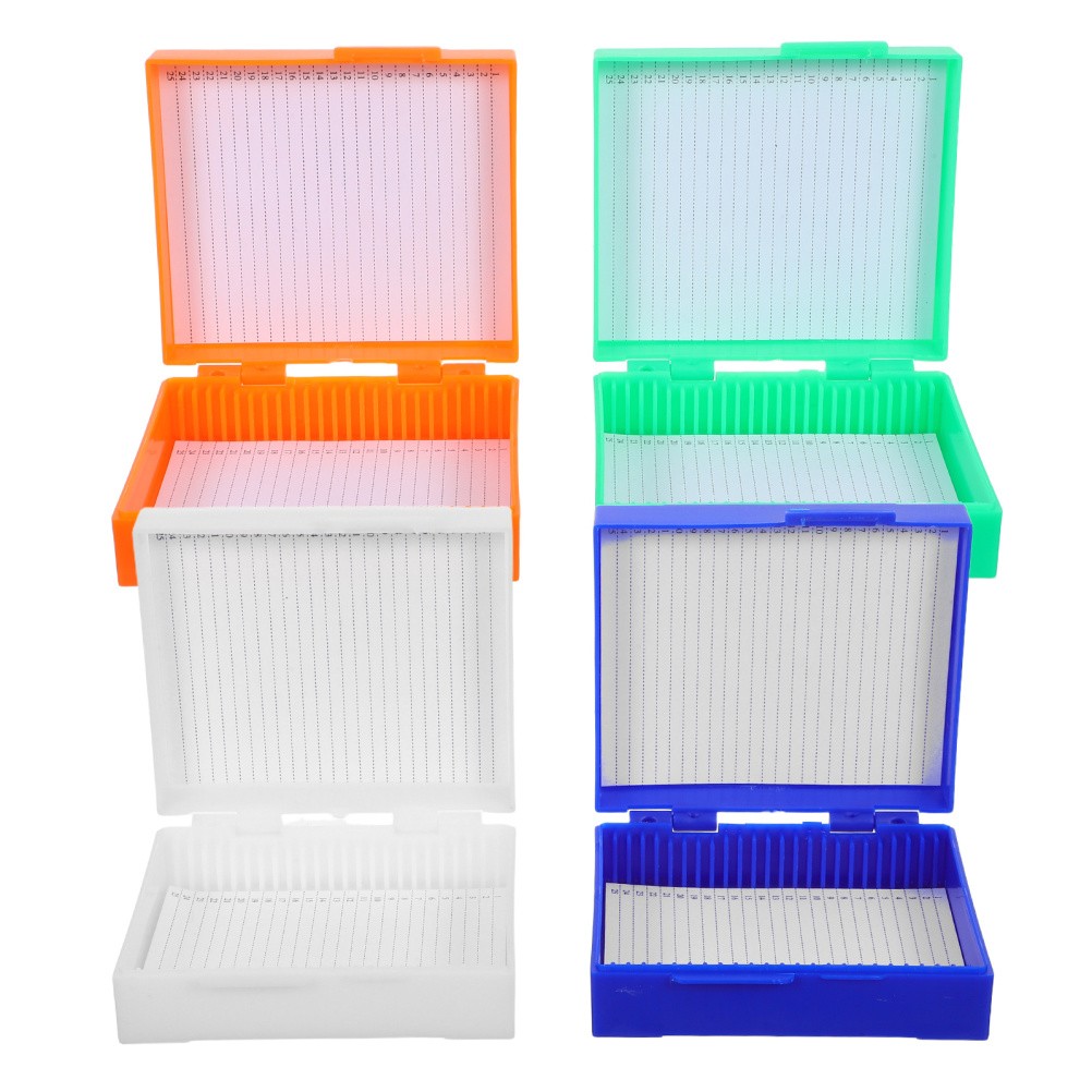 4 Pcs Microscope Slide Case Accessories Plastic Container Storage Tray