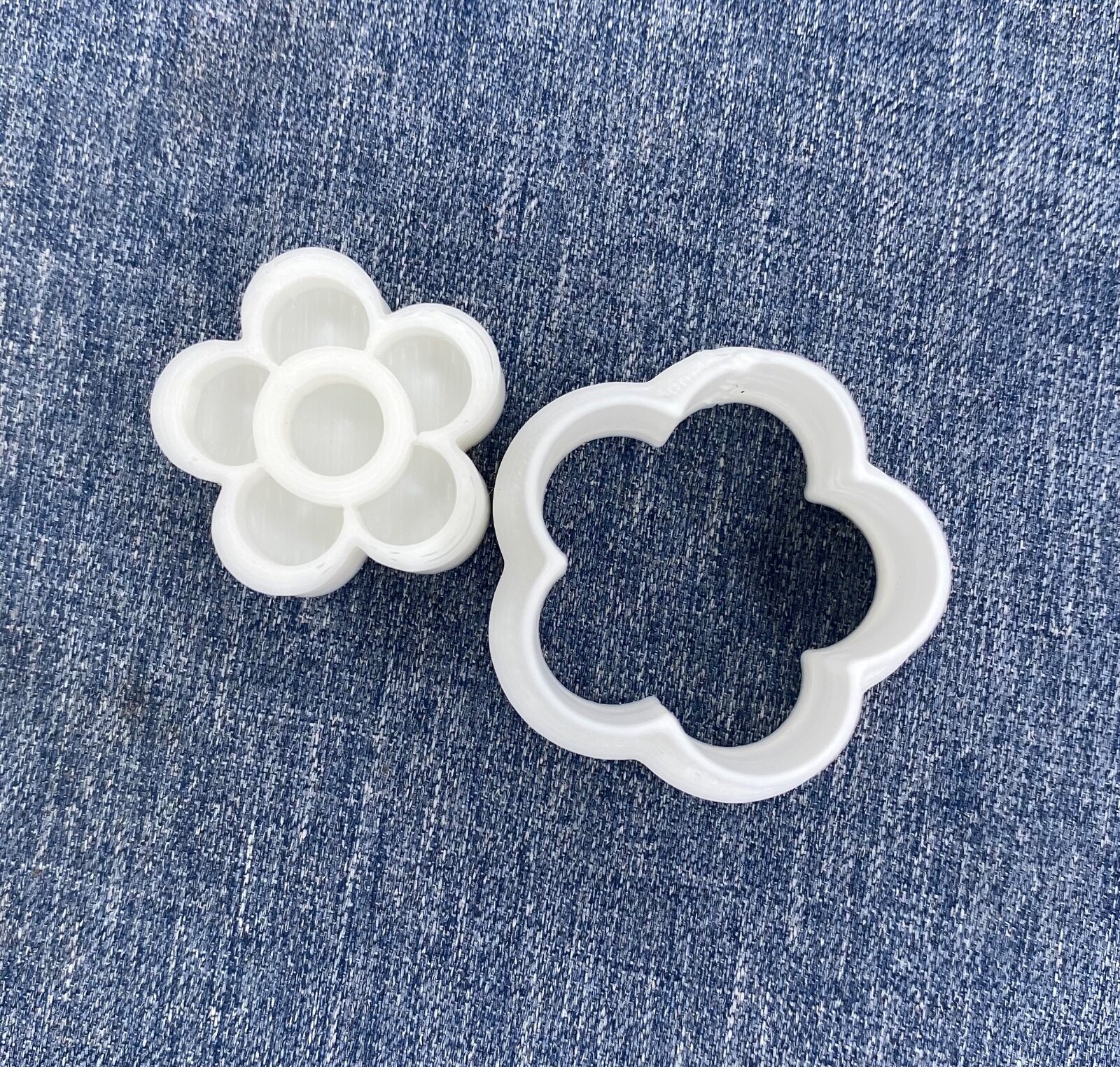 Five Petals Floral Polymer Clay Cutter and Stamp Set