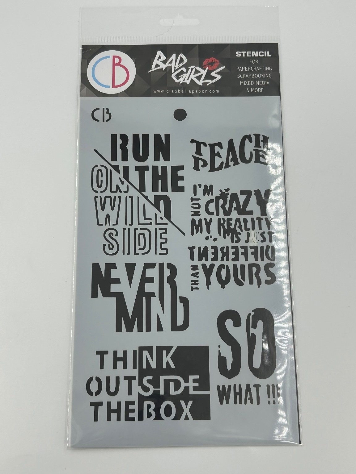 Ciao Bella Bad Girls THINK OUTSIDE THE BOX Stencil MSB023 Scrapbooking Craft