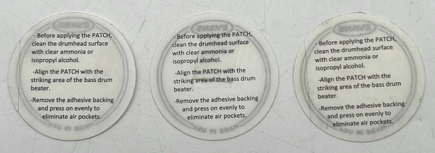 (10) REMO & EVANS FALAM SLAM & IMPACT PATCH 2.5" & DOUBLE DRUM PATCH