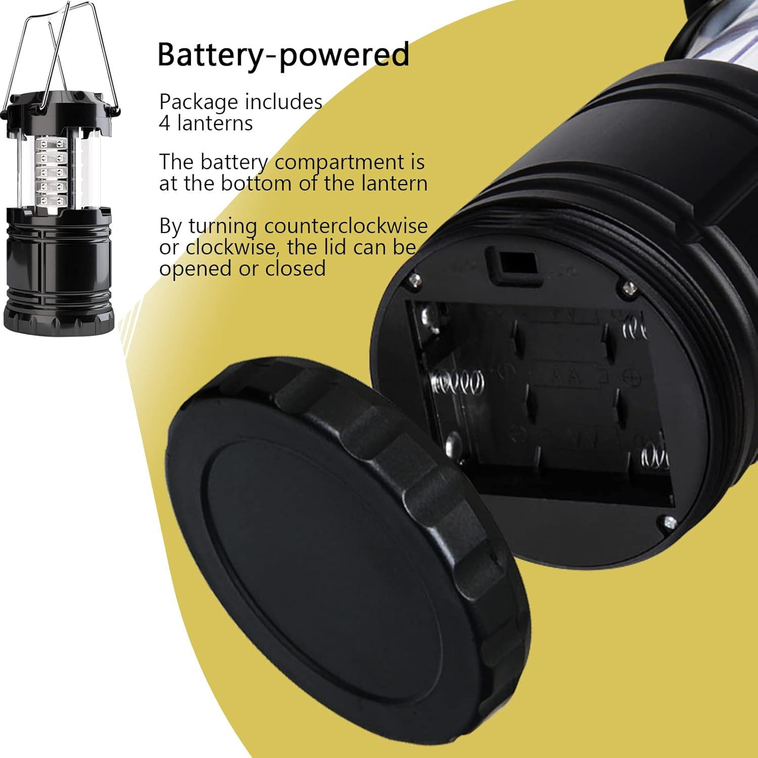 Adjustable Brightness LED Camping Lanterns 4 Pack Waterproof
