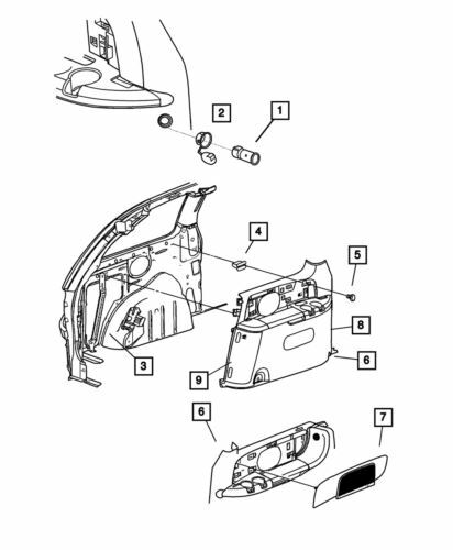 Genuine Mopar 2005-2007 Dodge Grand Caravan Quarter Trim Panel Bolster WY31BD1AB