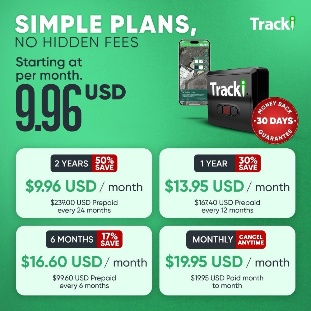 Tracki GPS Tracker for Vehicles – Real-Time 4G LTE includes 2 YEAR SUBSCRIPTION
