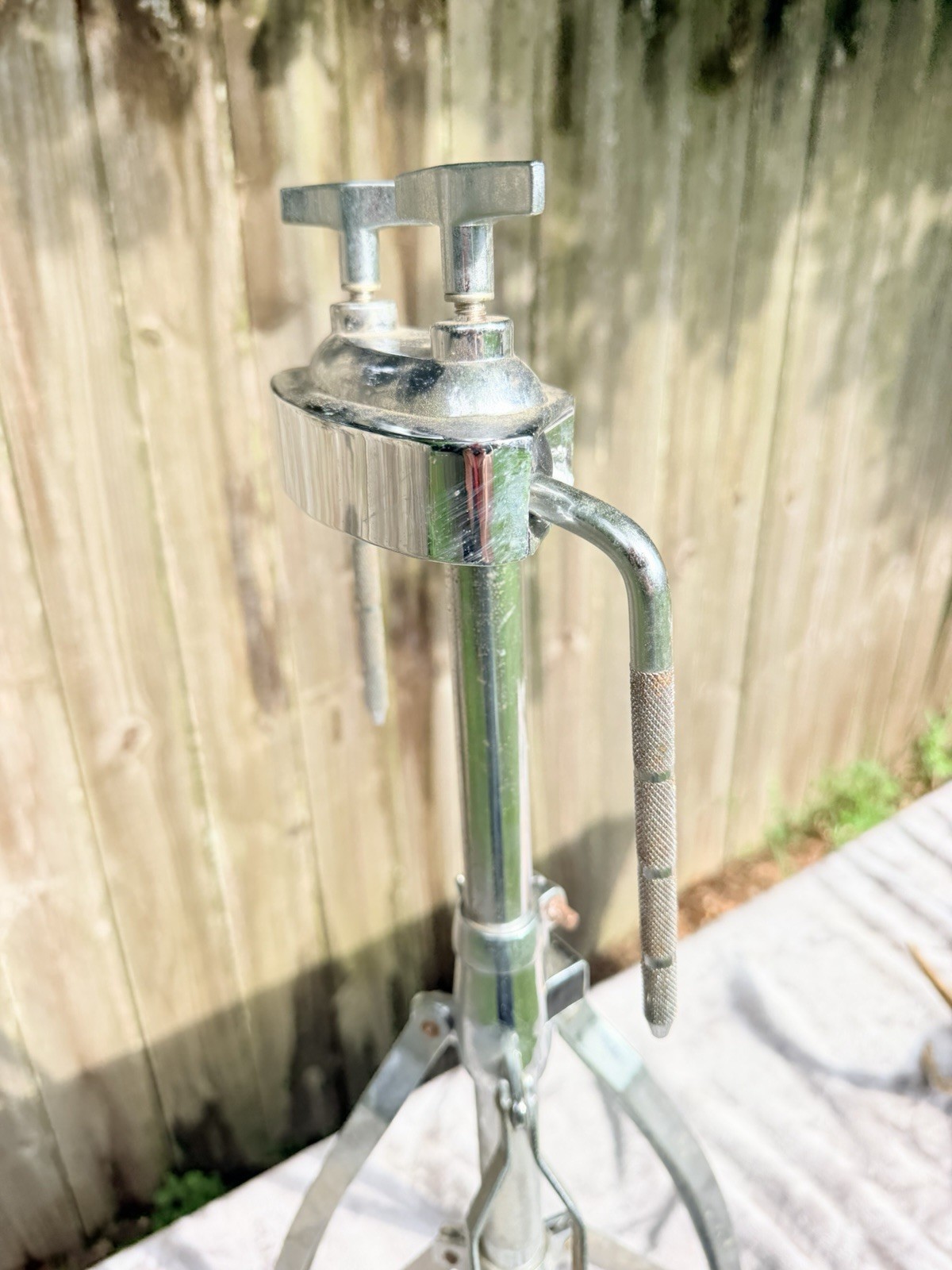 Chrome Double Conga Bongo Tom Tom Stand