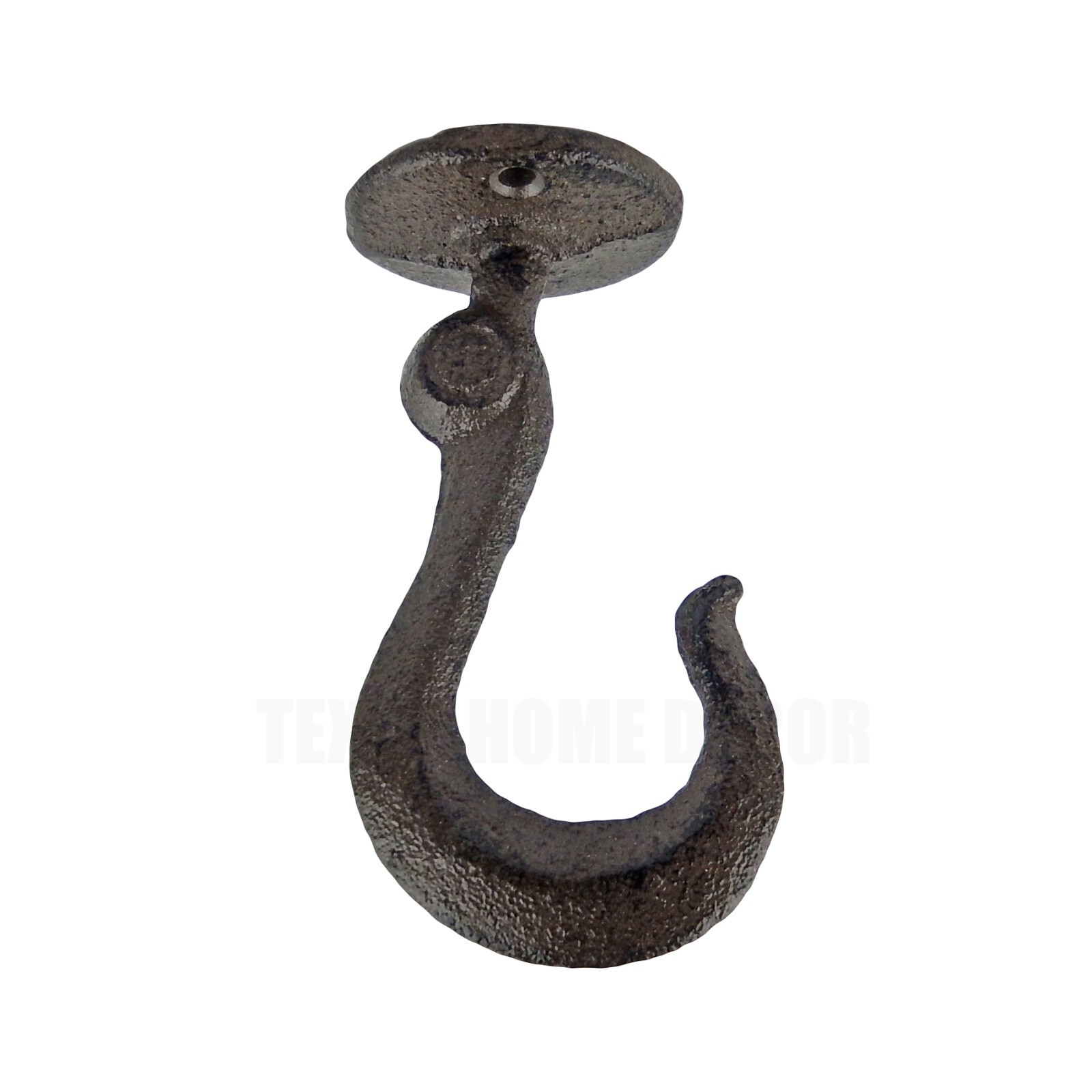 Cast Iron Ceiling Clevis Eye Hook Heavy Duty Industrial Rustic Antique Brown