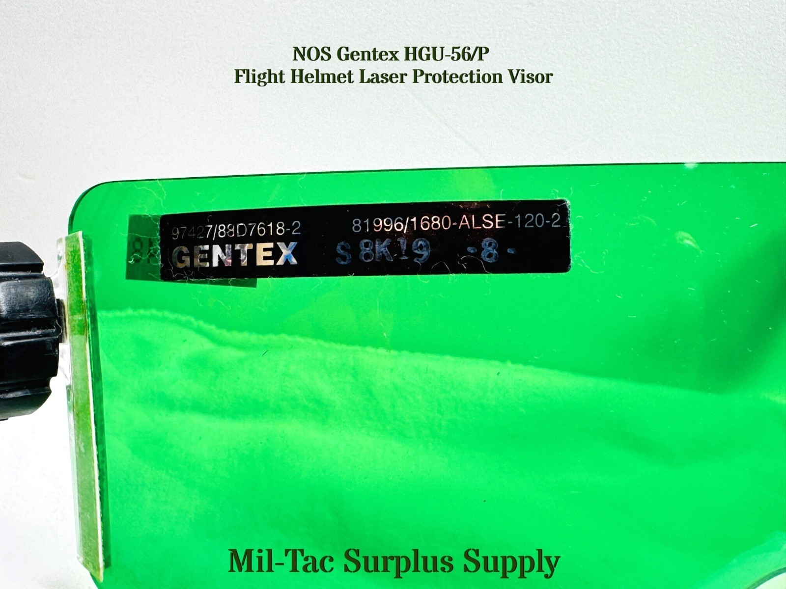 NOS Gentex HGU-56/P Flight Helmet Laser Protection Visors - Green