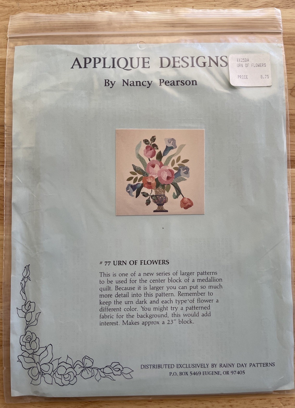 Nancy Pearson URN OF FLOWERS #77 Appliqué Quilt Pattern