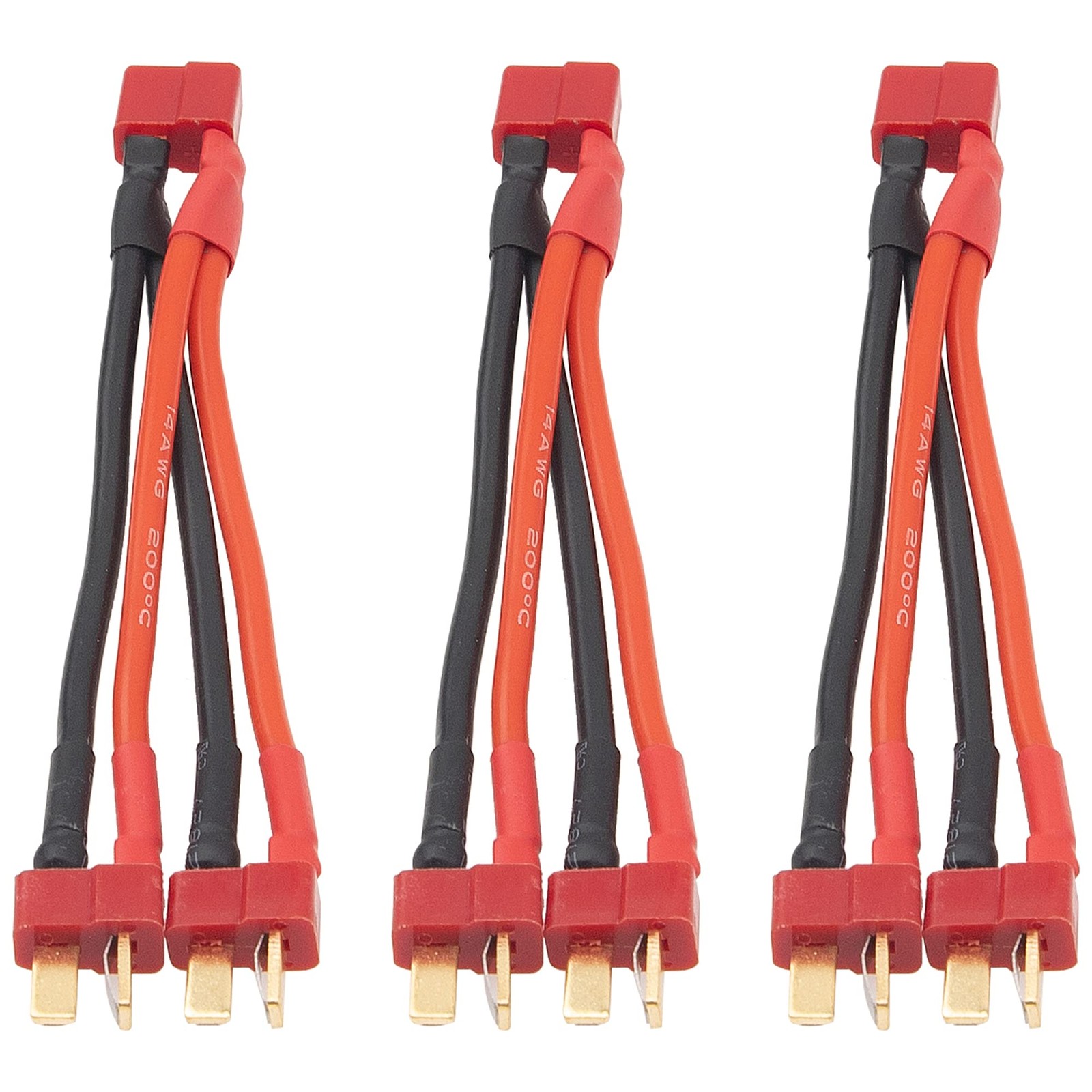 T Plug 14 AWG Soft Silicone Wire Parallel Y Splitter Harness Cable Adapter 3 PCS