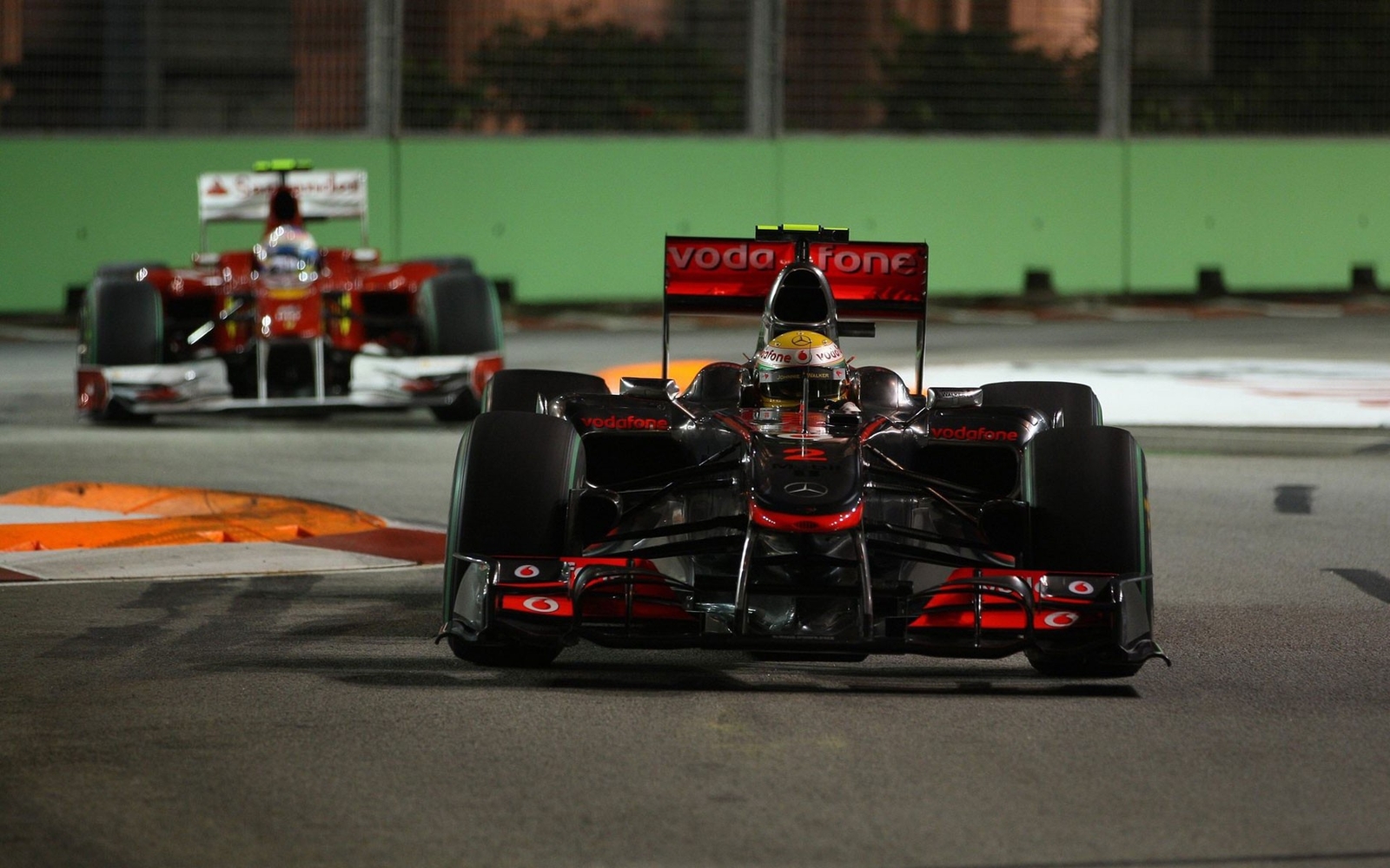 Cars ferrari singapore formula one mclaren bay fernando Desk Mat Stitched
