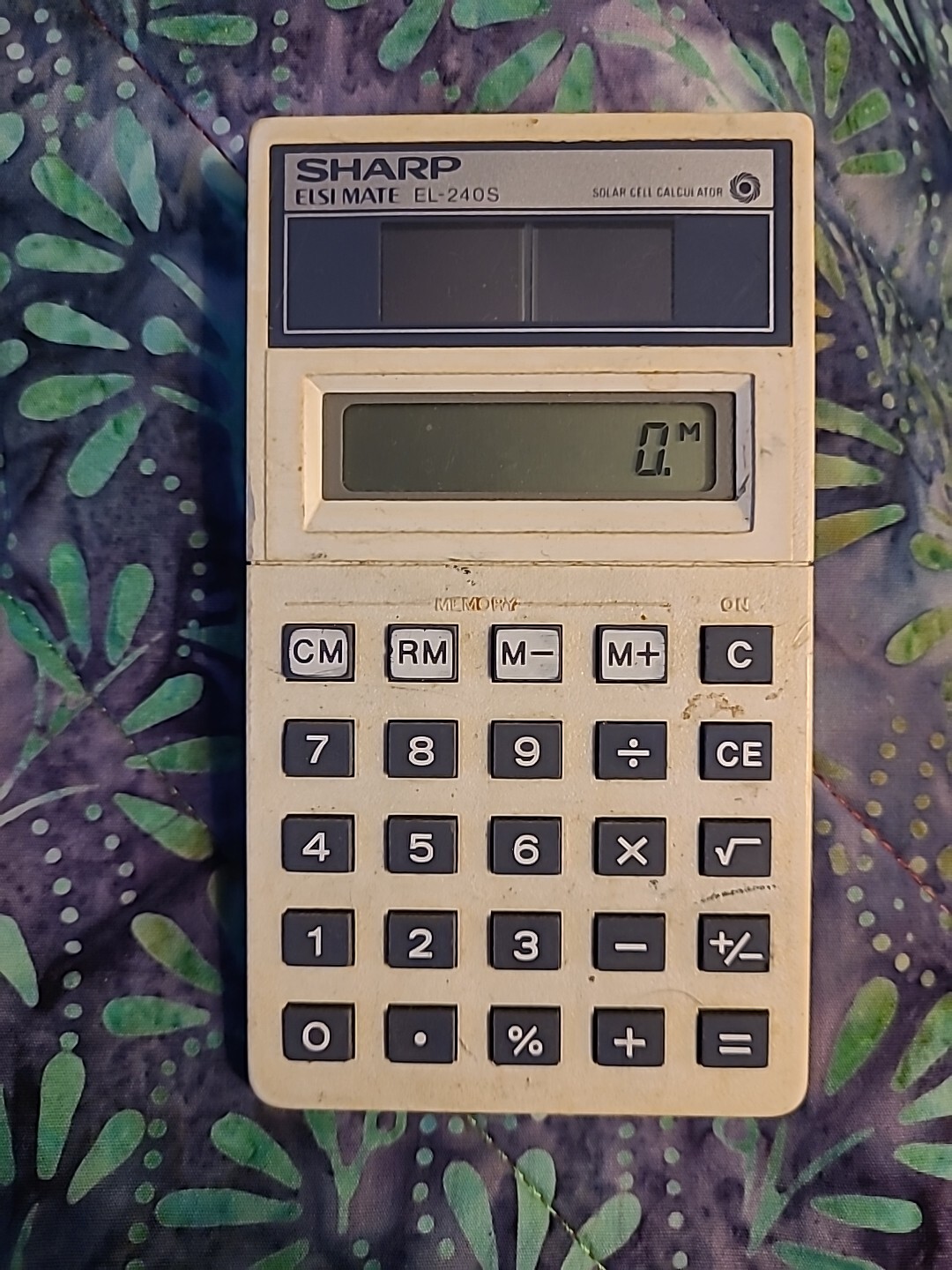 Sharp ELSI Mate EL-240S White Calculator Works Solar Powered Japan Vintage 🔥