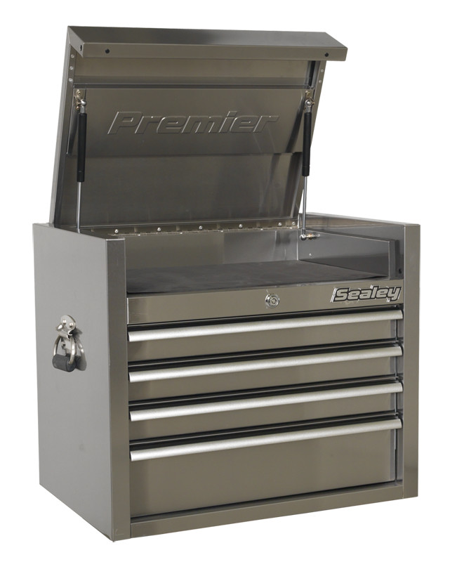Sealey PTB66004SS Topchest 4 Drawer 675mm Stainless Steel Heavy-Duty