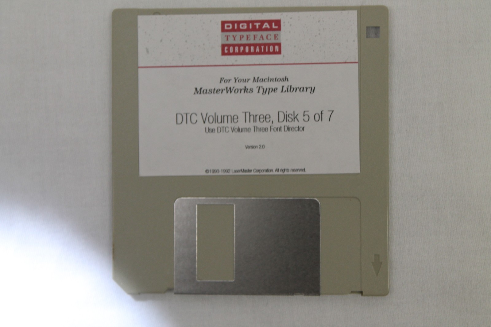 Mac MasterWorks Type Library Font Director DTC Vol 3 Disk 1-7 3.5" Floppy Disk
