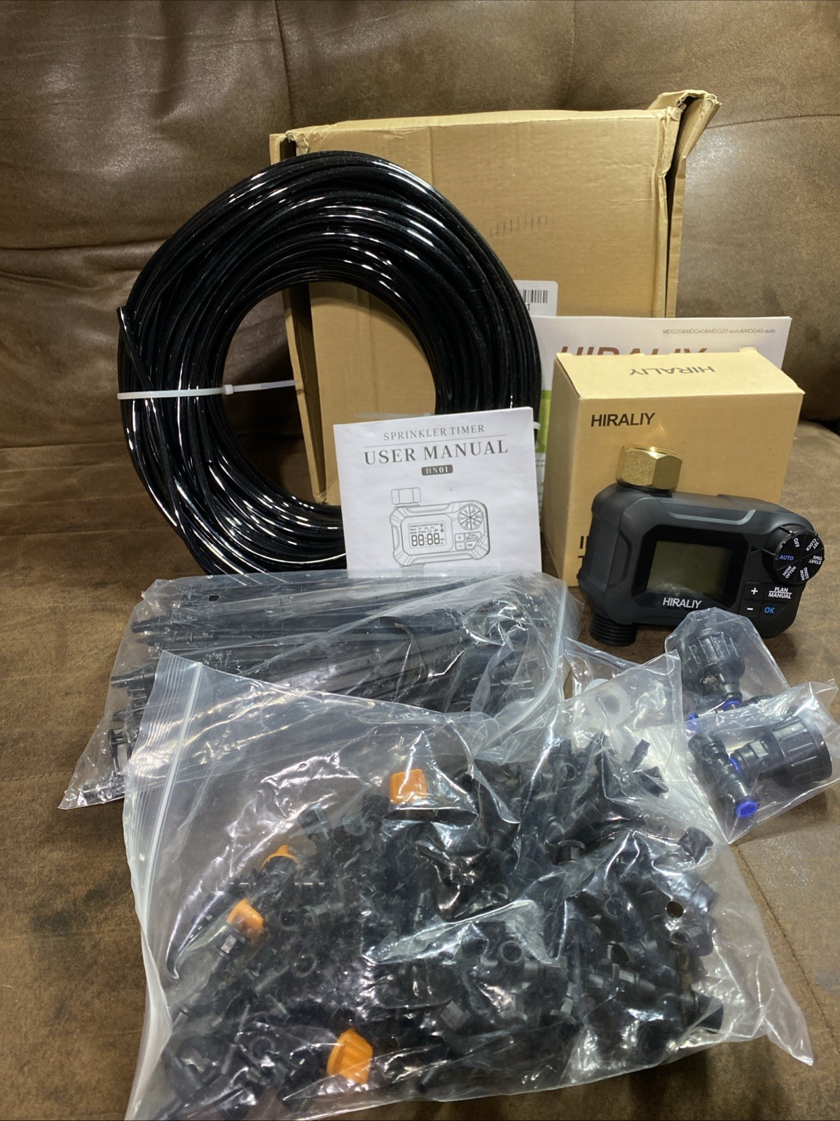 HIRALIY Drip Irrigation Kit 131.2’, Auto Watering System with Timer, 14 Mist Hea