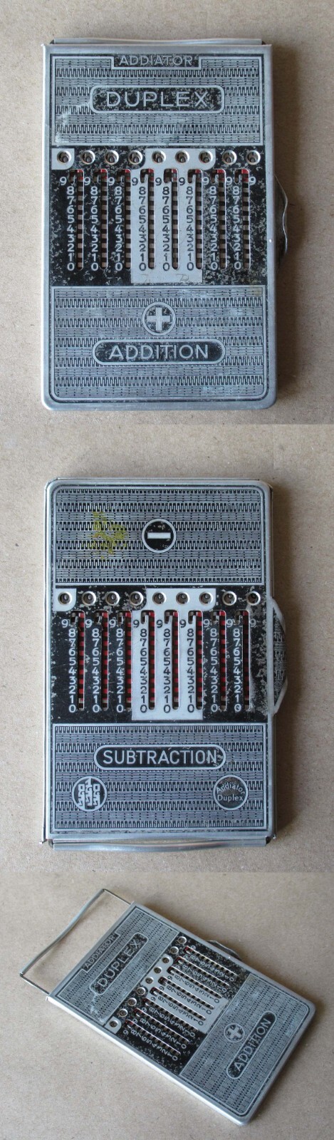 ANTIQUE GERMAN MECHANICAL CALCULATOR SLIDE ADDER ADDIATOR/SUBTRACTOR DUPLEX