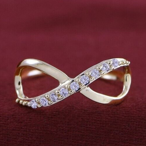 Womens 0.10cts Simulated Diamond Adjustable stylish Infinity Toe Ring 925 Silver