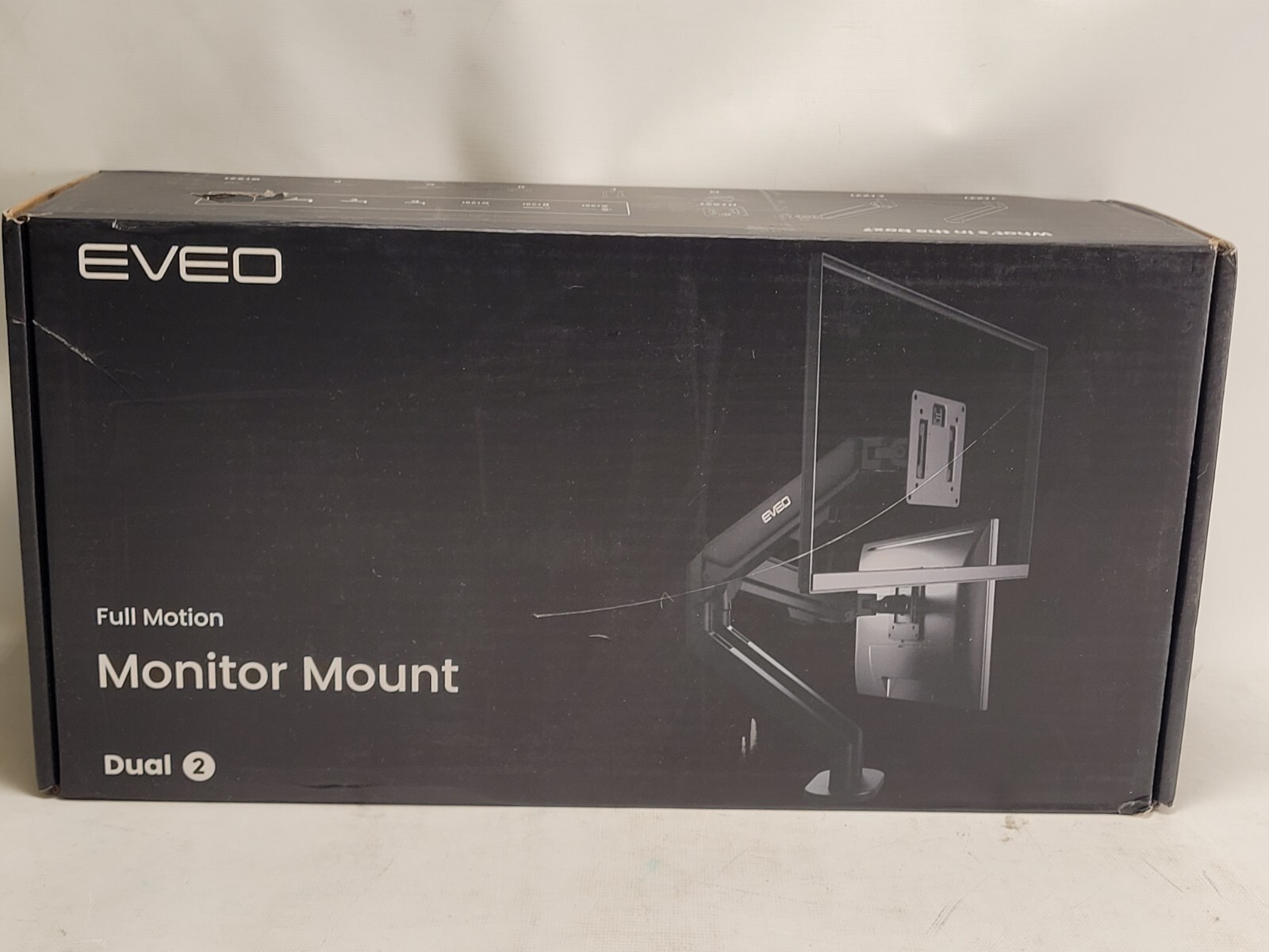 EVEO Full Motion Monitor Mount - Dual 2 - 10"-35" 2 Monitor Mount Desk Stand