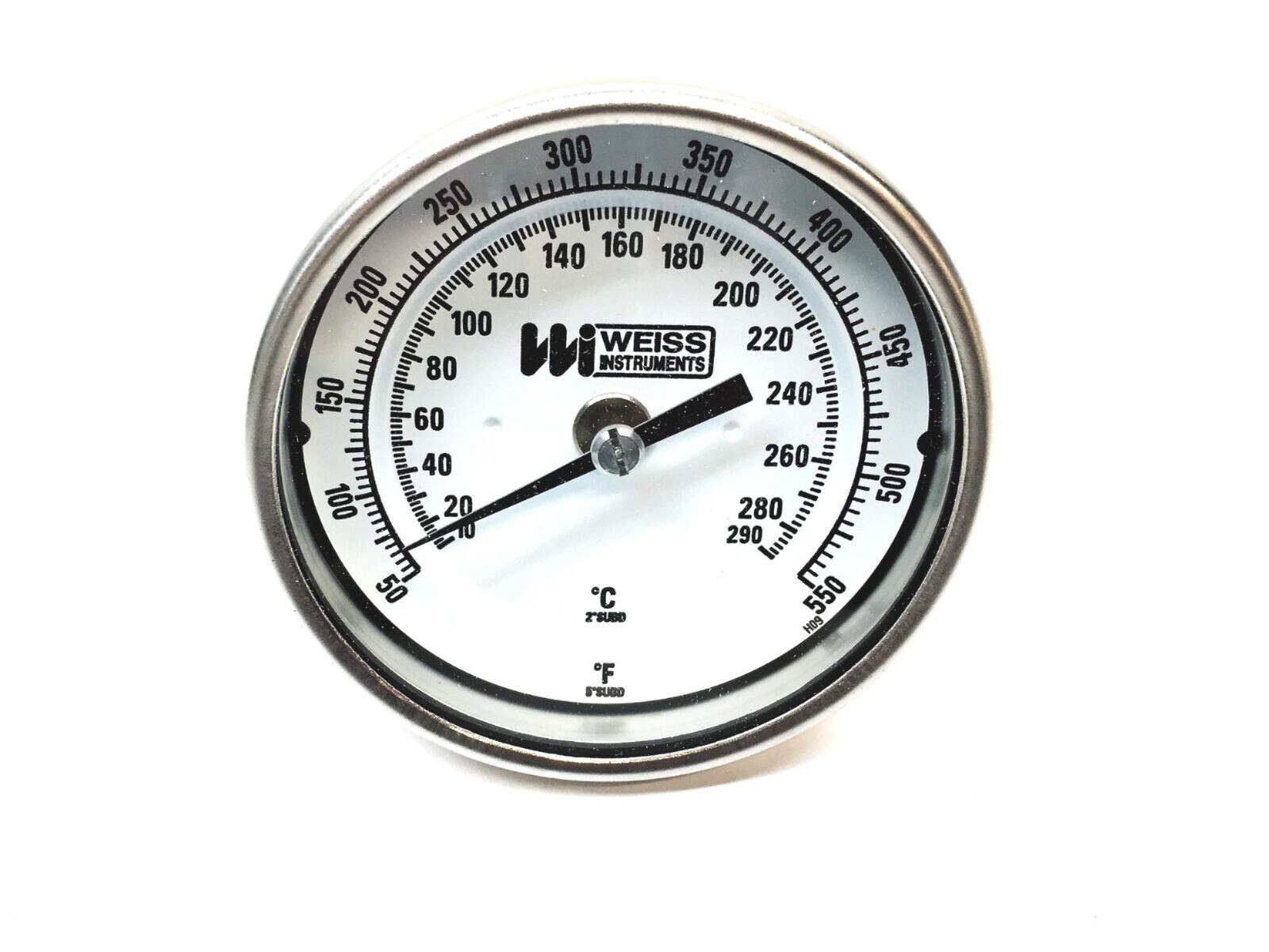 Weiss 5VBM4-250 Bi-Metal Thermometer with a 4" Stem, 50 to 250 deg F (0 to 260 C