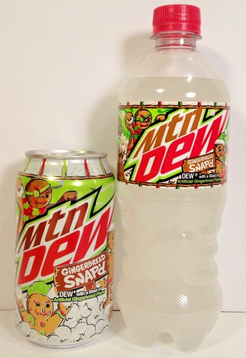 Mountain Dew Gingerbread Snap'd,20oz. and 12oz. (In Hand,Same Day Free Shipping)